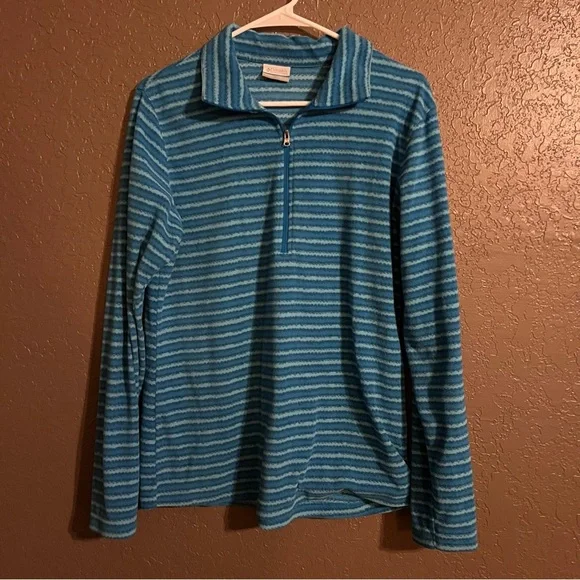 Columbia half zip large blue striped thermal fleece - Picture 6 of 12